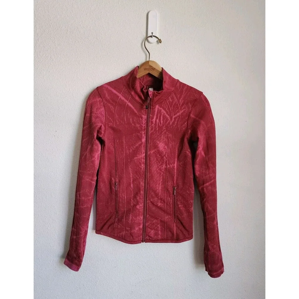 Lululemon Womens 6 Ebb‎ to Street Define Jacket Wash Stone Chianti Red EXCELLENT - Picture 2 of 15